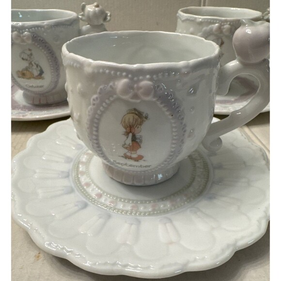 Enesco 1994 Precious Moments Collection Sep/Oct/Nov (3) Teacup Saucer Sets - Picture 4 of 10